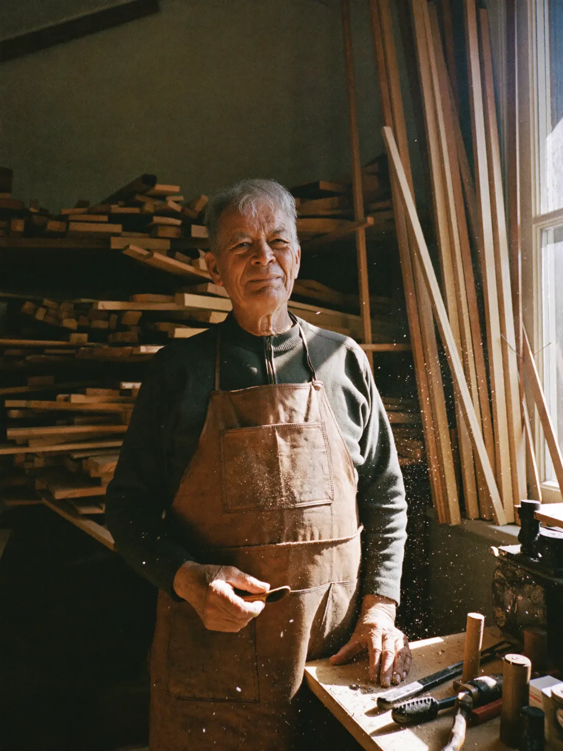 Artisan suisse dans son atelier ensoleillé
