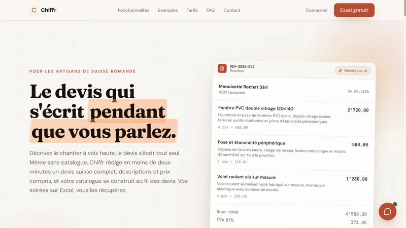 Site Chiffr réalisé par Webie