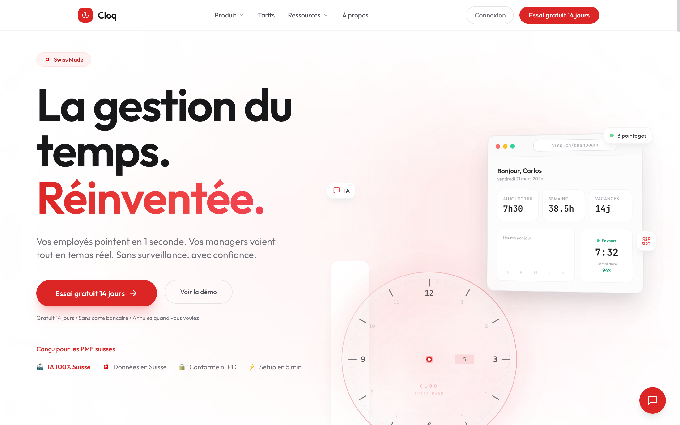 Site web Cloq réalisé par Webie