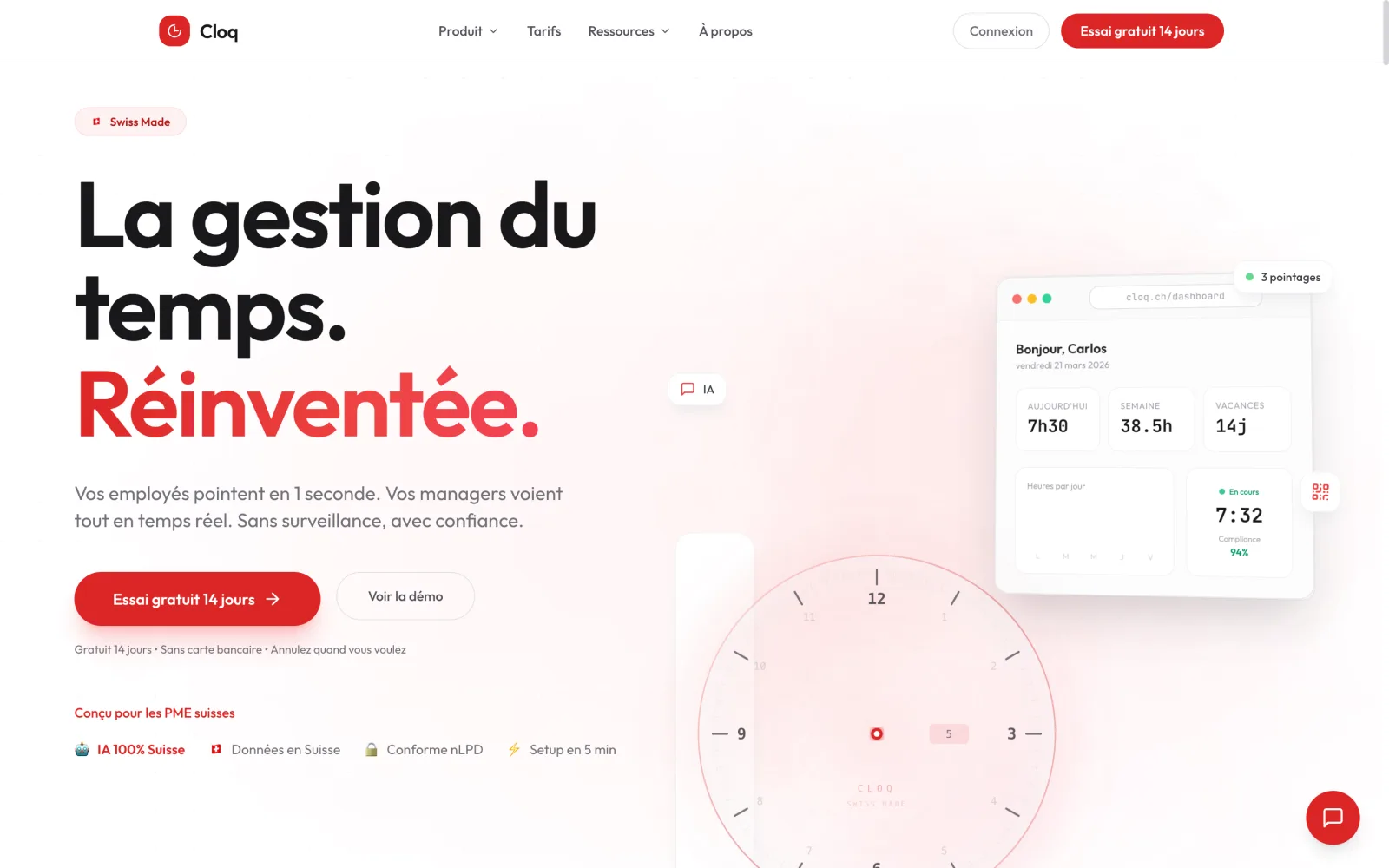 Site web Cloq par Webie