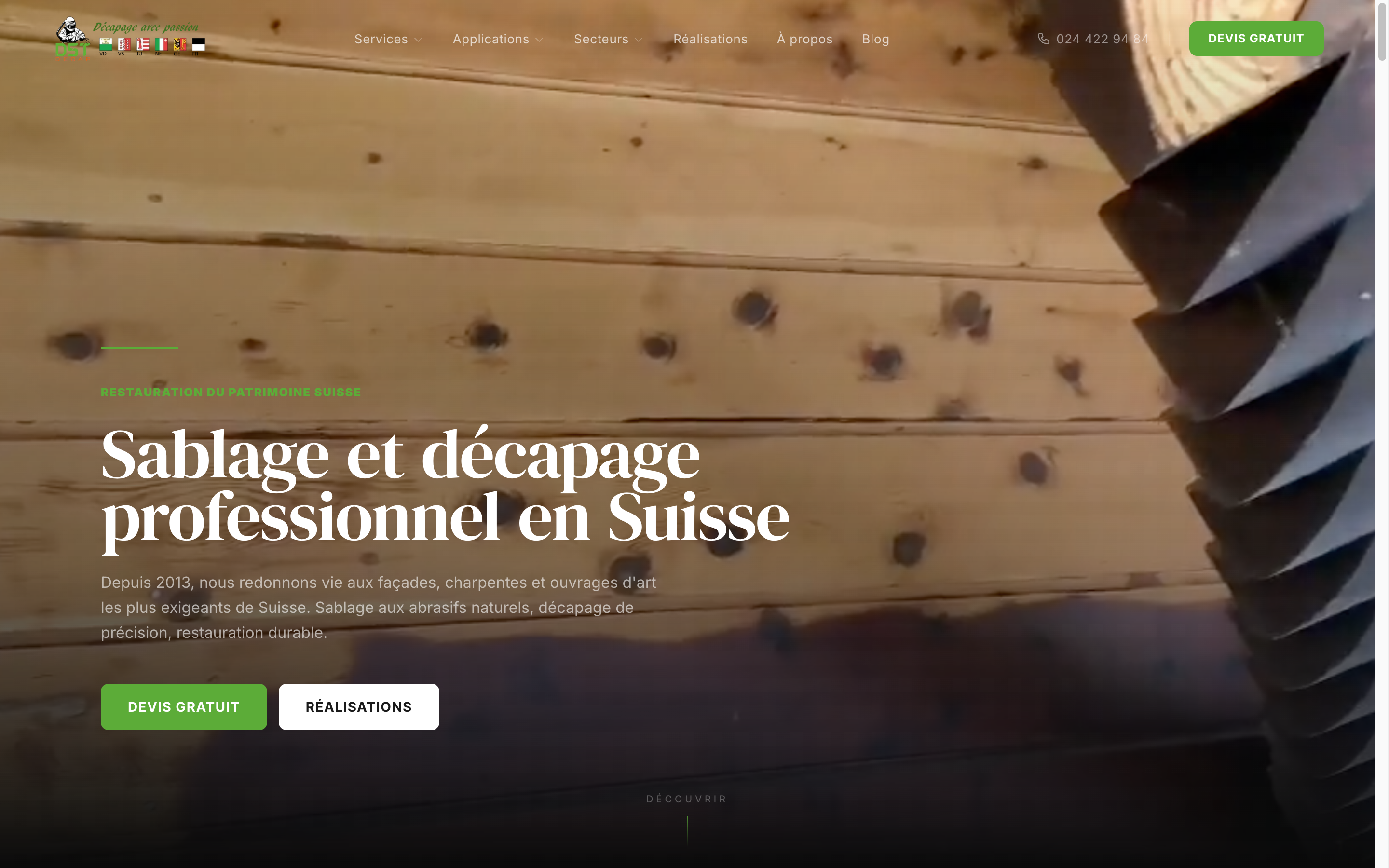 Site web DST Décap réalisé par Webie