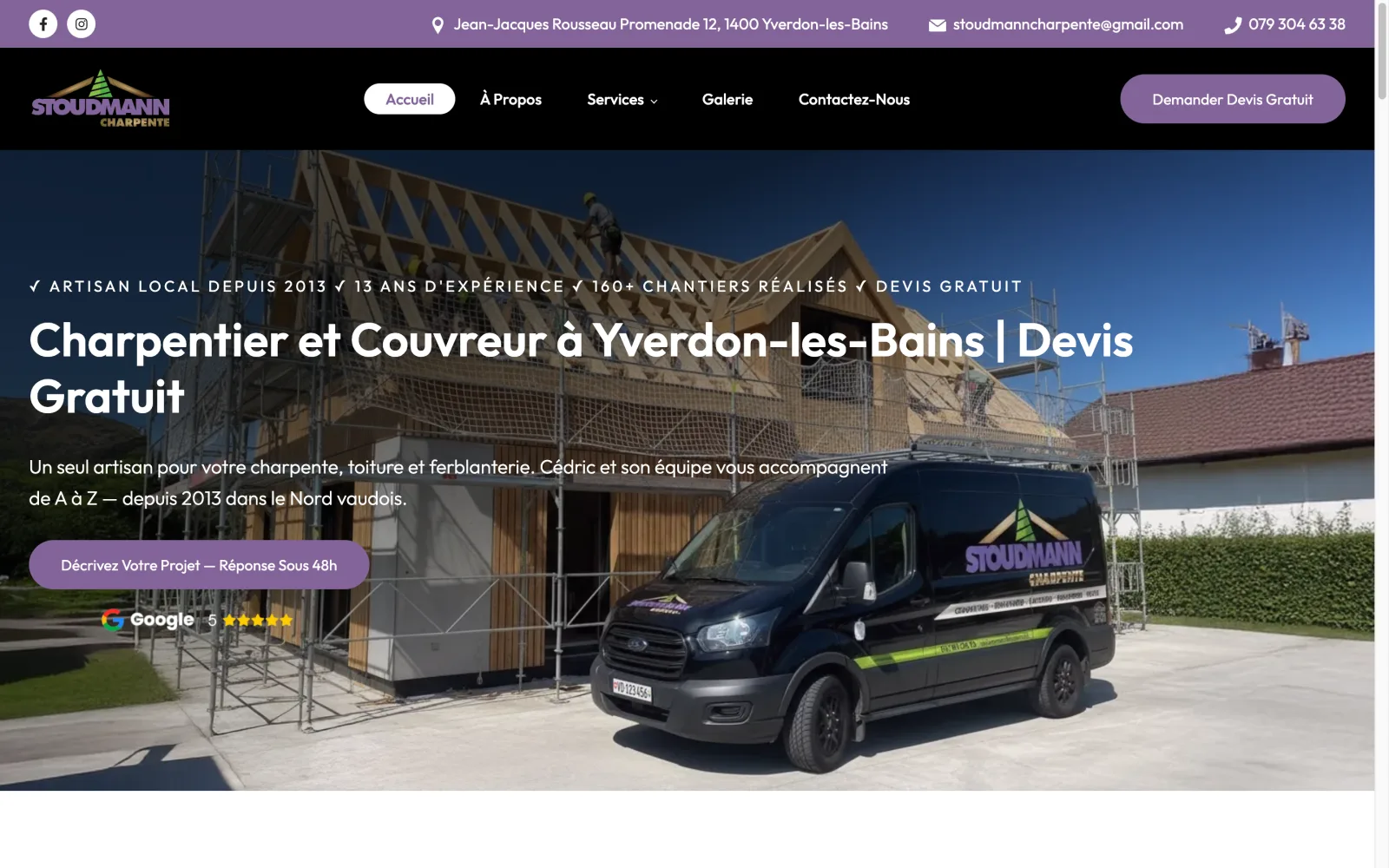 Site web Stoudmann Charpente par Webie
