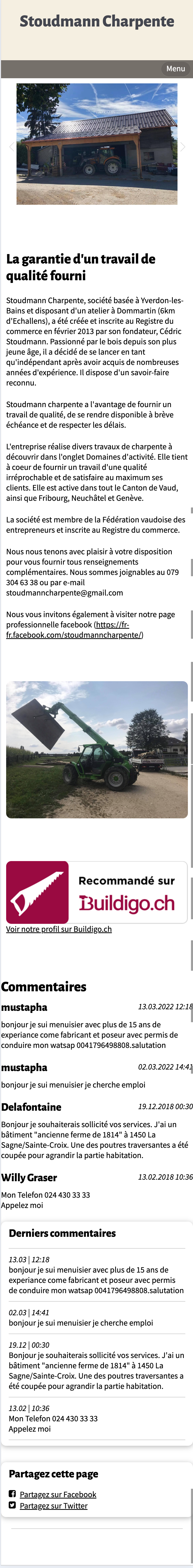 Ancien site Stoudmann sur mobile - pas responsive